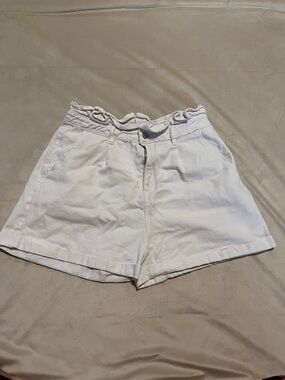 Jealous Tomato White Paperbag Waist Women's Shorts